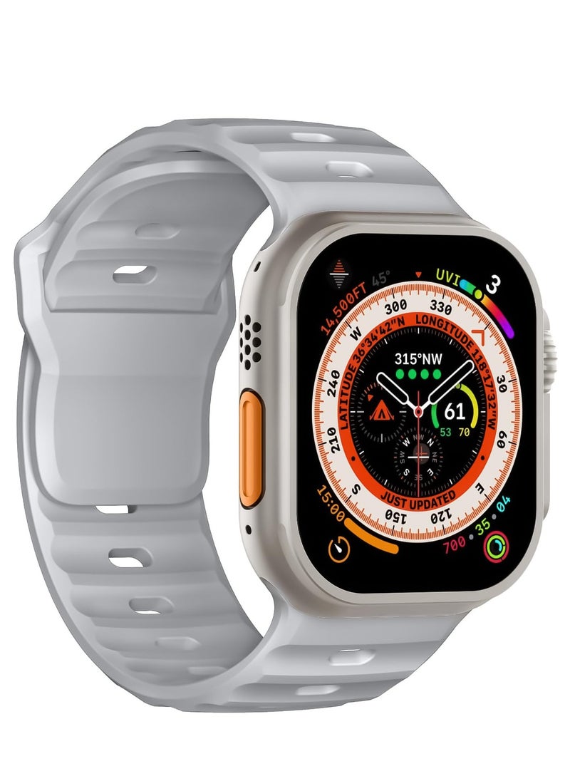 Generic - Sport Bands Compatible with Apple Watch Ultra 2/Ultra Band 49mm 45mm 44mm 42mm for Men, Soft Silicone Wristbands Waterproof Replacement Strap for iWatch Series 9 8 7 6 5 4 3 2 1 SE SE2 - Image 1