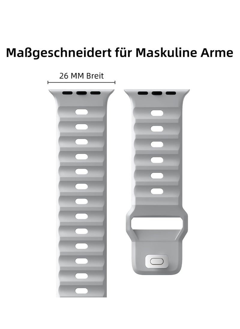 Generic - Sport Bands Compatible with Apple Watch Ultra 2/Ultra Band 49mm 45mm 44mm 42mm for Men, Soft Silicone Wristbands Waterproof Replacement Strap for iWatch Series 9 8 7 6 5 4 3 2 1 SE SE2 - Image 1