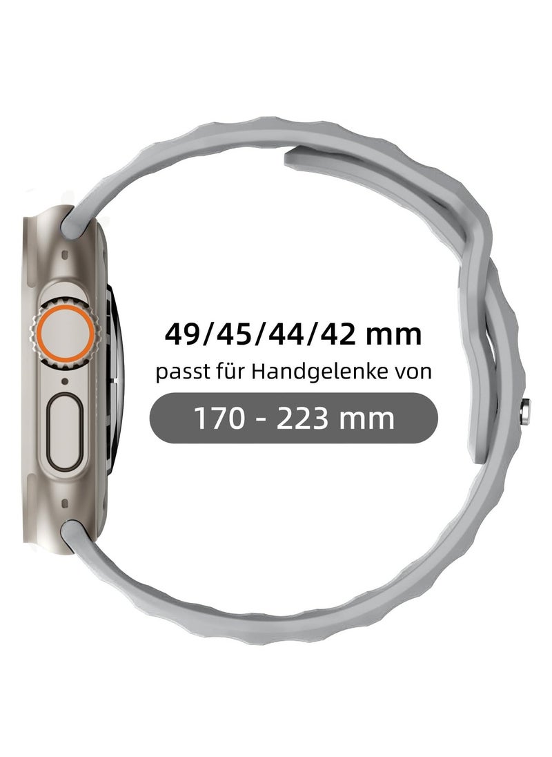 Generic - Sport Bands Compatible with Apple Watch Ultra 2/Ultra Band 49mm 45mm 44mm 42mm for Men, Soft Silicone Wristbands Waterproof Replacement Strap for iWatch Series 9 8 7 6 5 4 3 2 1 SE SE2 - Image 1
