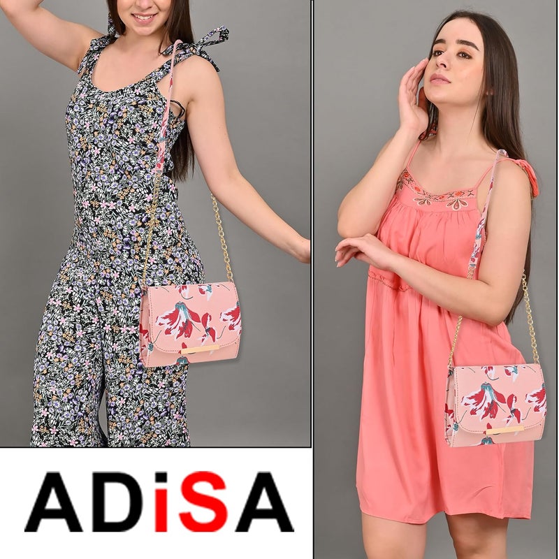 ADISA حقيبة كتف مزخرفة بالورود للفتيات والنساء (SL5072) - Image 5