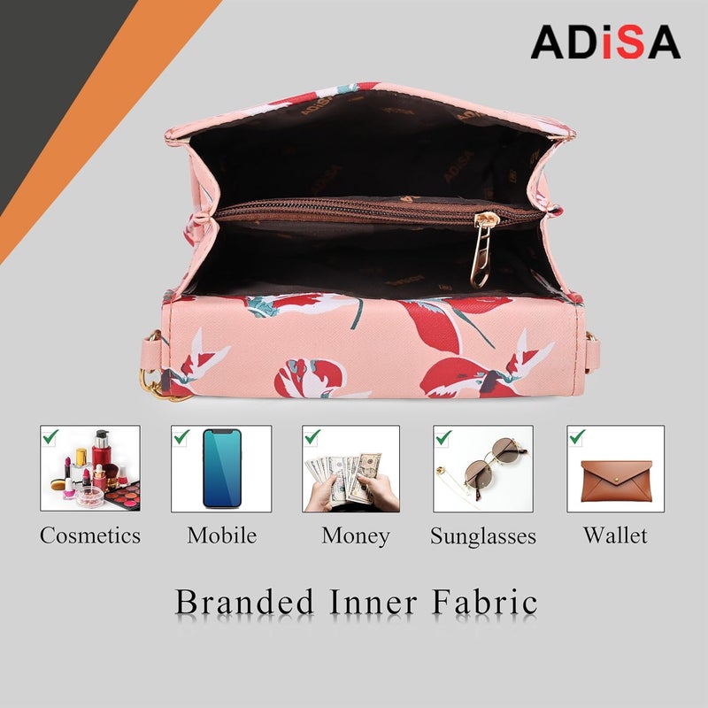 ADISA حقيبة كتف مزخرفة بالورود للفتيات والنساء (SL5072) - Image 4