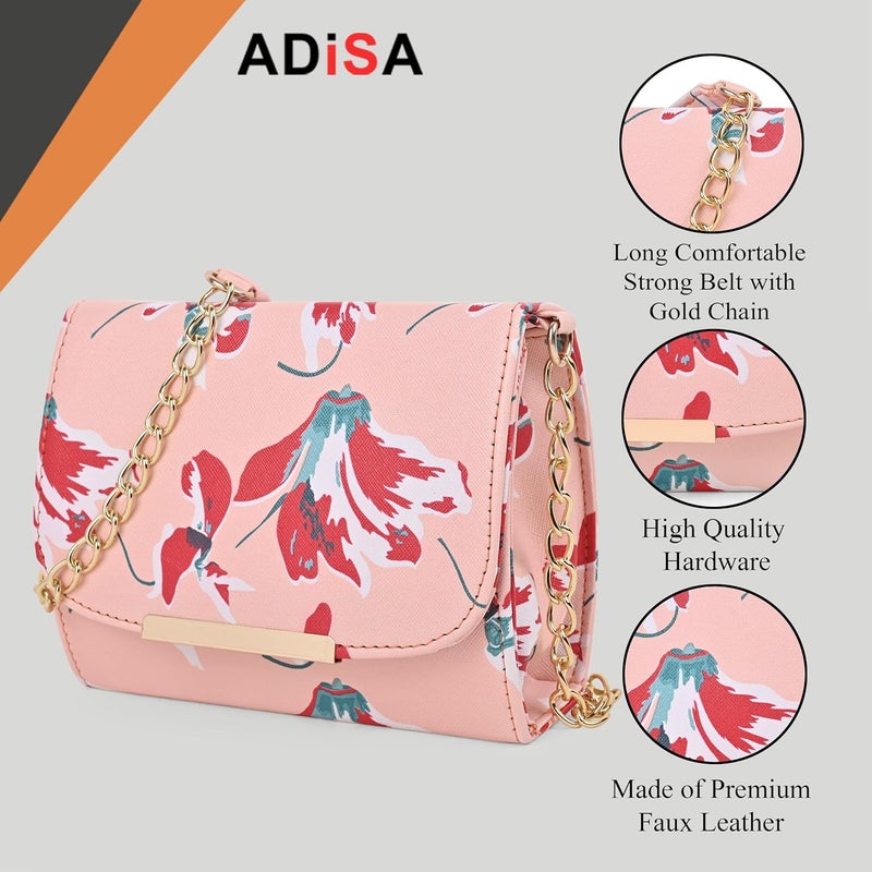 ADISA حقيبة كتف مزخرفة بالورود للفتيات والنساء (SL5072) - Image 3