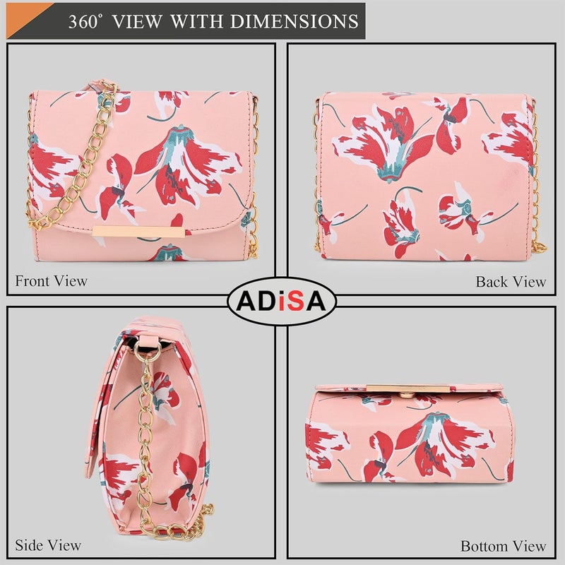 ADISA حقيبة كتف مزخرفة بالورود للفتيات والنساء (SL5072) - Image 2