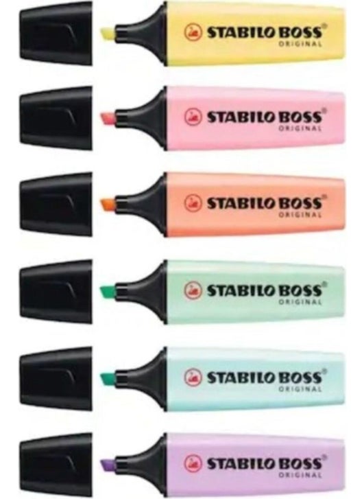Boss Original Highlighter Marking Pen 6 Color Set