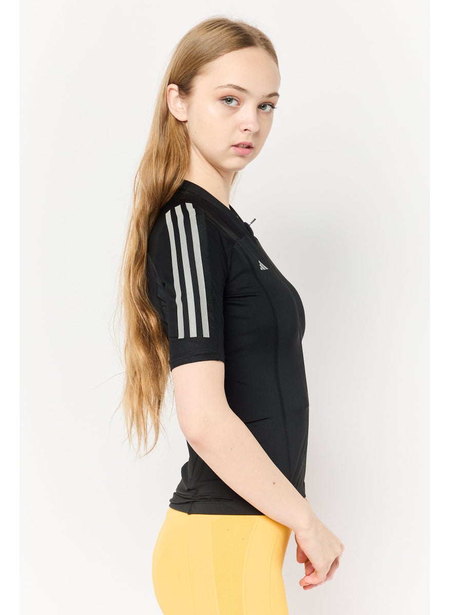 Adidas Women Sportswear Fit Short Sleeves Cycling Jersey Top, Black  - Image 3