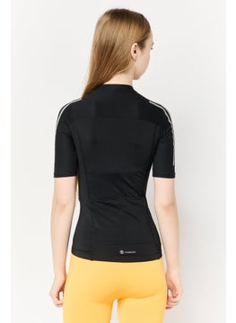Adidas Women Sportswear Fit Short Sleeves Cycling Jersey Top, Black  - Image 4