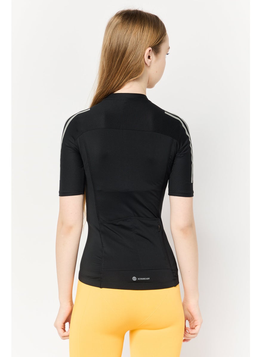 Adidas Women Sportswear Fit Short Sleeves Cycling Jersey Top, Black  - Image 4