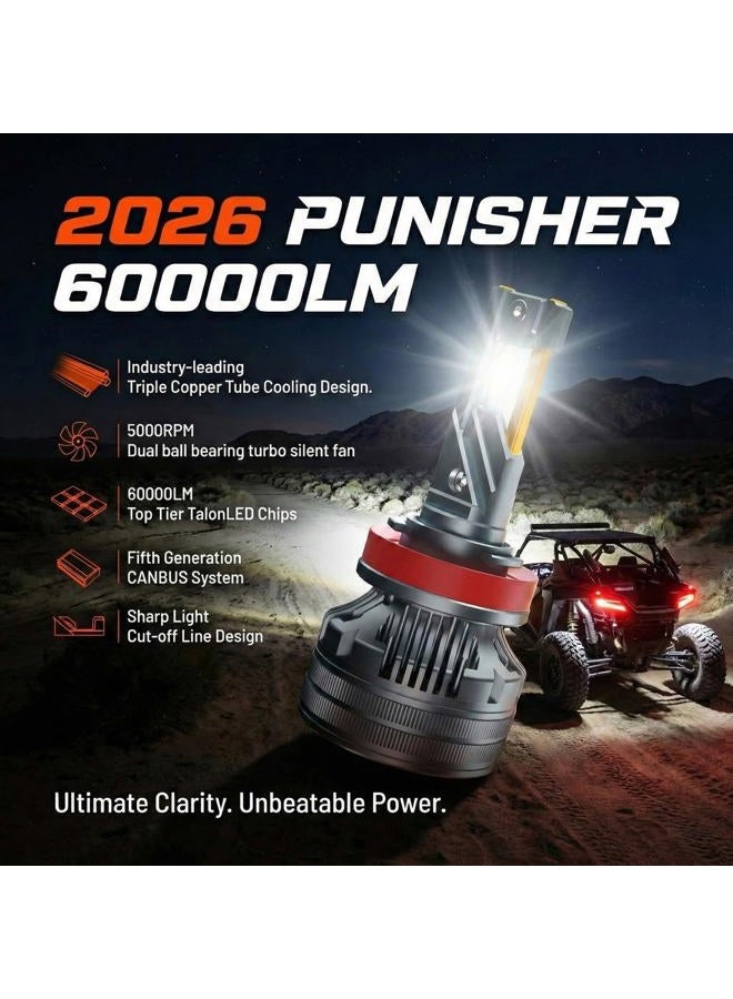 LUXSTER Punisher 40000Lm 9006 Hb4 2024 Led Bulbs, Triple Copper Tubes (Exclusive), Ultra Bright Talonled Chips, Halogen Replacement, 6000K Pure White Fog Light, Ageproof - Image 5