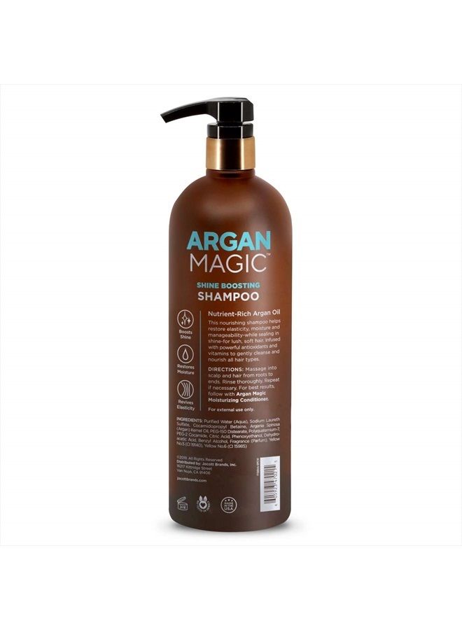 ARGAN MAGIC Shine Boosting Shampoo - Gently Cleanses and Restores Hair to Calm Frizz and Boost Shine | Made in USA, Paraben Free, Cruelty Free (1 Pack) - Image 2