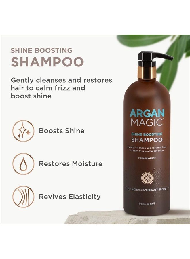 ARGAN MAGIC Shine Boosting Shampoo - Gently Cleanses and Restores Hair to Calm Frizz and Boost Shine | Made in USA, Paraben Free, Cruelty Free (1 Pack) - Image 3