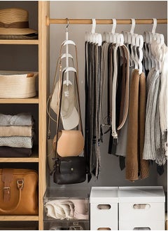Excefore Purse Hanger for Closet - Rotating Handbag Hanging Hook Bag Storage Space Saver with 4 Hooks, Hanging Organizer for Scarf Handbag Belt  - Image 5