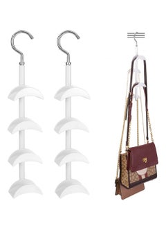 Excefore Purse Hanger for Closet - Rotating Handbag Hanging Hook Bag Storage Space Saver with 4 Hooks, Hanging Organizer for Scarf Handbag Belt  - Image 1
