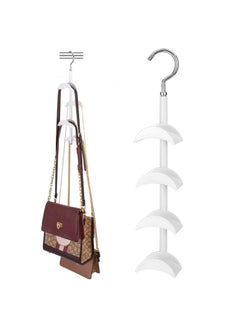 Excefore Purse Hanger for Closet - Rotating Handbag Hanging Hook Bag Storage Space Saver with 4 Hooks, Hanging Organizer for Scarf Handbag Belt  - Image 2