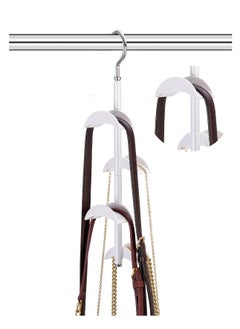 Excefore Purse Hanger for Closet - Rotating Handbag Hanging Hook Bag Storage Space Saver with 4 Hooks, Hanging Organizer for Scarf Handbag Belt  - Image 3