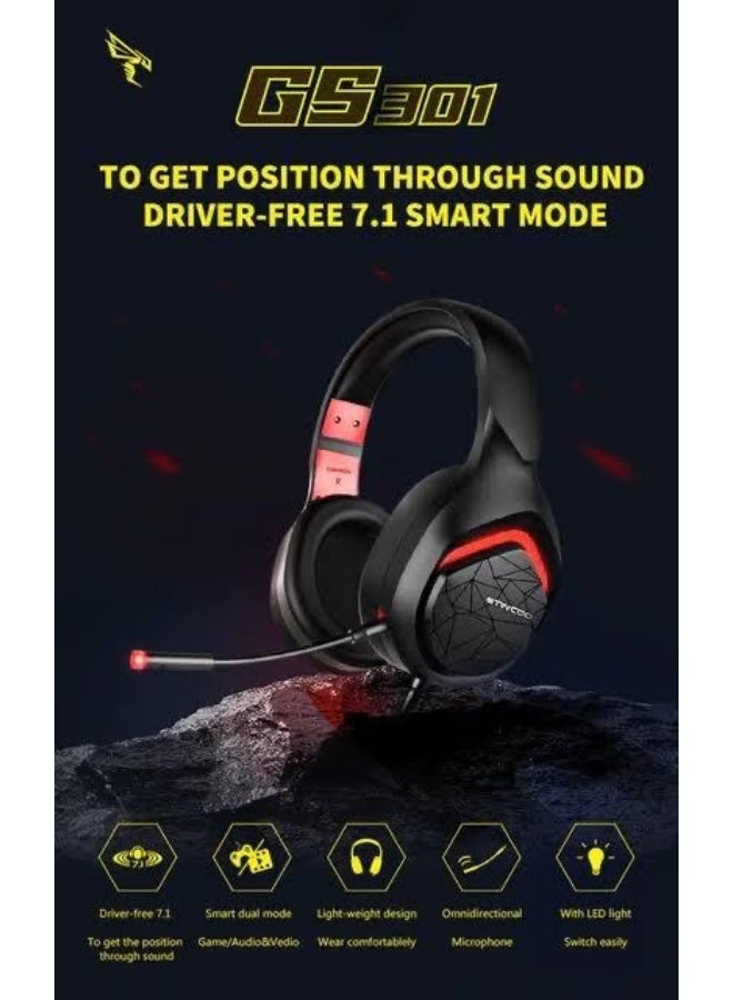 Somic GS301 USB Gaming Headset, 7.1 Surround Sound Stereo with Detachable Microphone  - Image 5