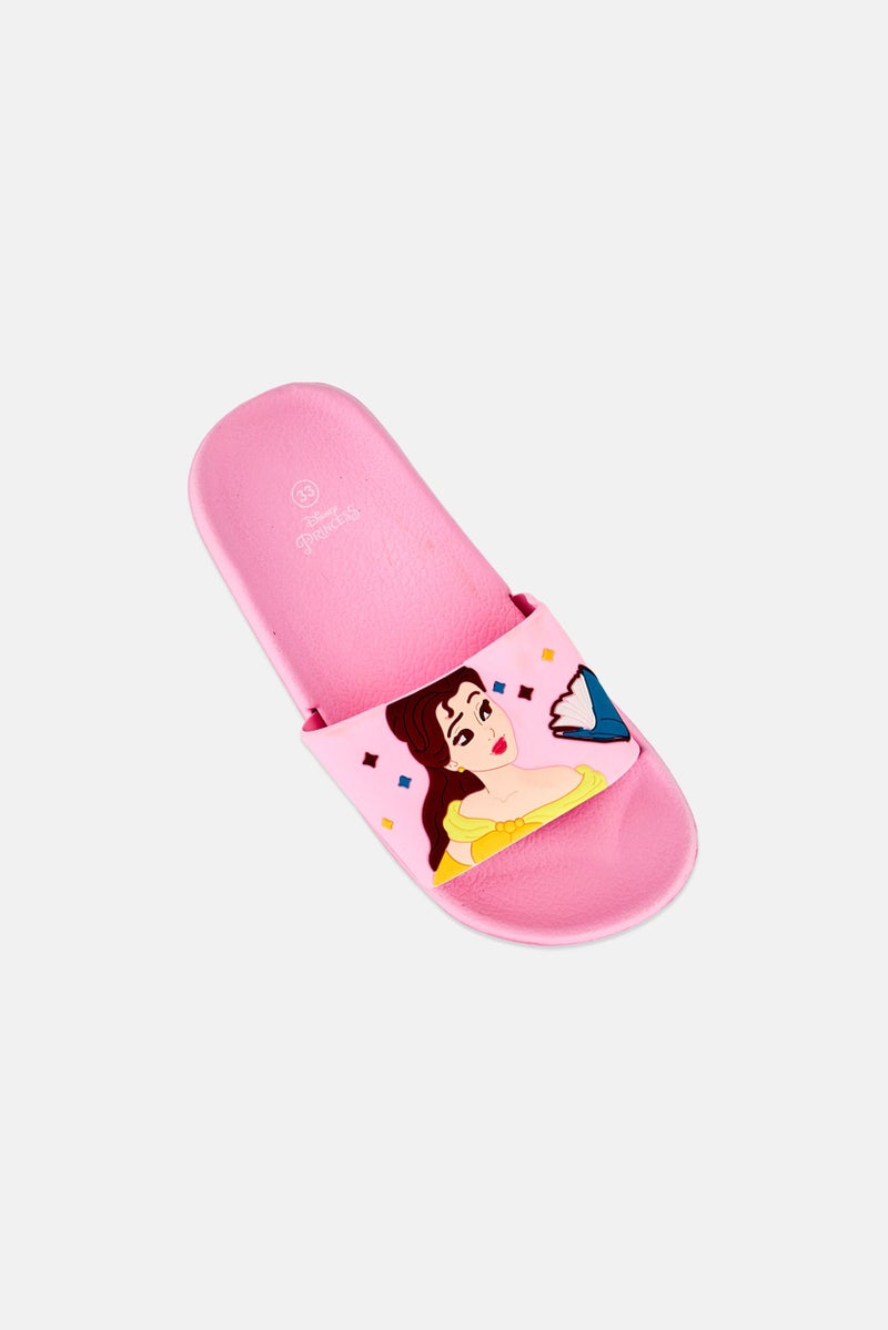 Disney Kids Girl Princess Slip On Slides, Pink - Image 4