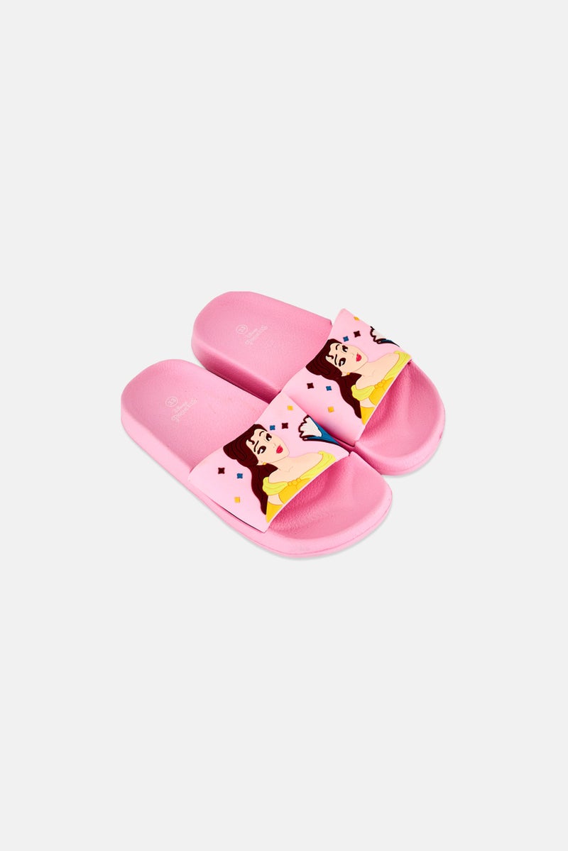 Disney Kids Girl Princess Slip On Slides, Pink - Image 2