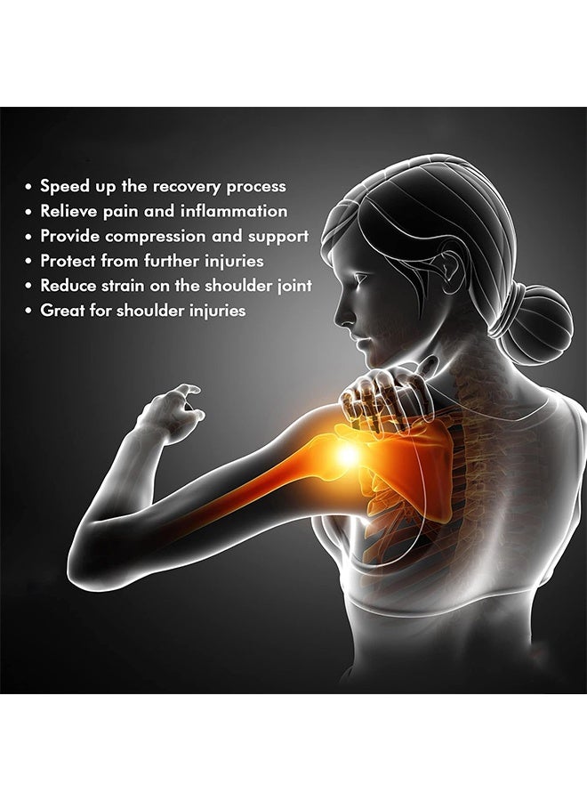 GD Adjustable Shoulder Support Brace with Ice Pack Insertion Capability for Men & Women - Breathable Shoulder Support and Compression Sleeve for Torn Rotator Cuff, Shoulder Stabilizer Strap for Workout Sports Rotator Cuff Pain Post Injury Recovery - Image 4