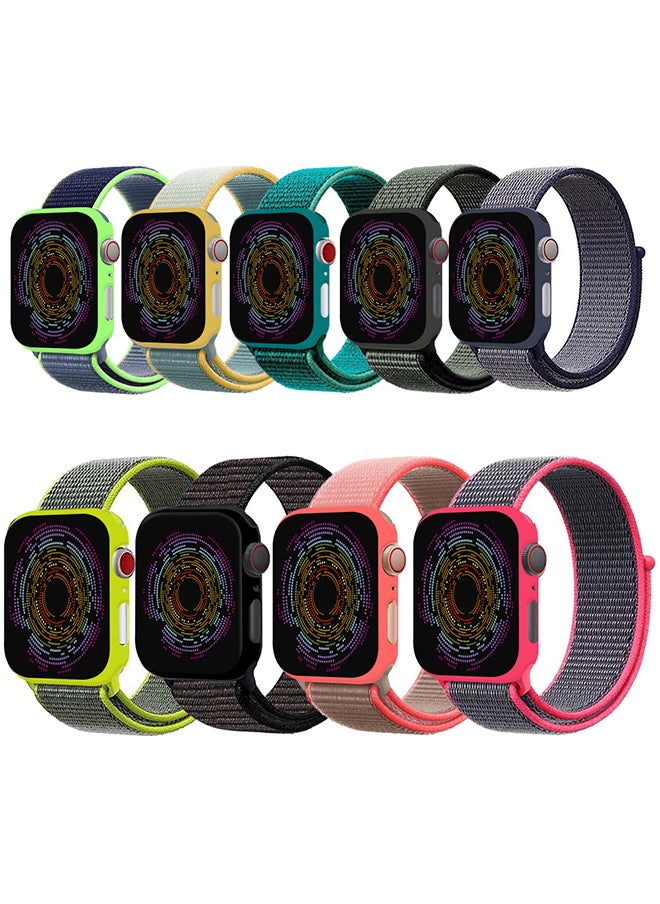 CATANES - 9 Pack Apple Watch Band 38mm 40mm 41mm Sport Loop Nylon Band Quick Release Soft Fabric Nylon Adjustable Rugged Velcro Replacement Wristband Strap for Men Women Compatible with Series SE/7/6/5/4/3/2/1 - Image 1