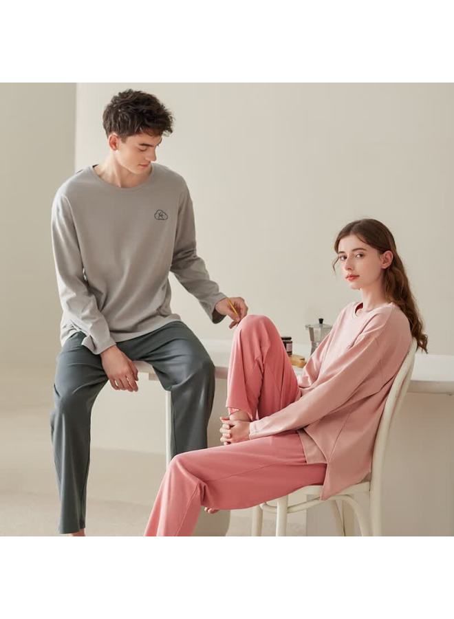 Fenton Fenteng Spring And Autumn Couple Pajamas Women's Pure Cotton Casual Men's Plus Size All Cotton Homewear Set - Image 2