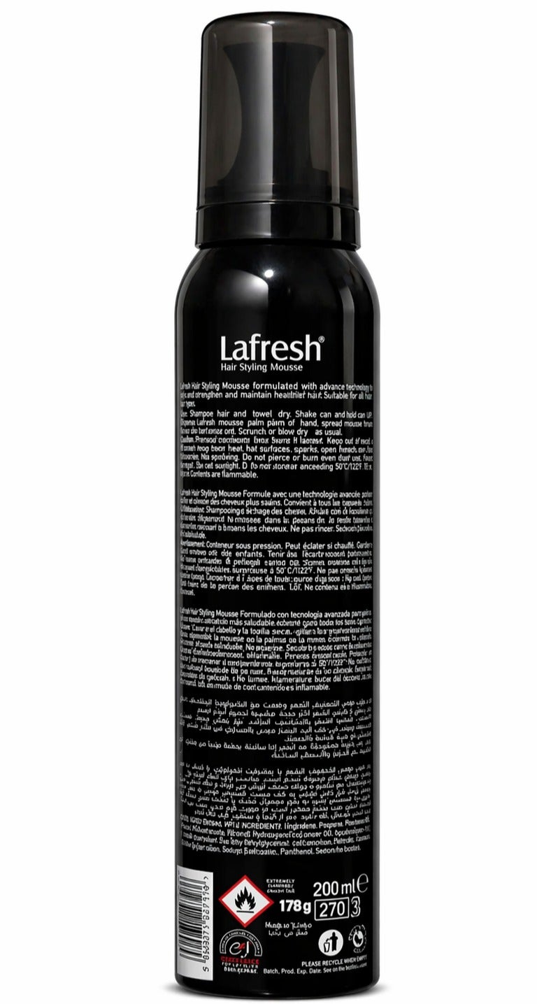 La Fresh Hair Styling Mousse 200ml Extra Firm Control Ultimate Hold Hair Mousse for Long Lasting Style, Volume & Frizz Control - Image 2