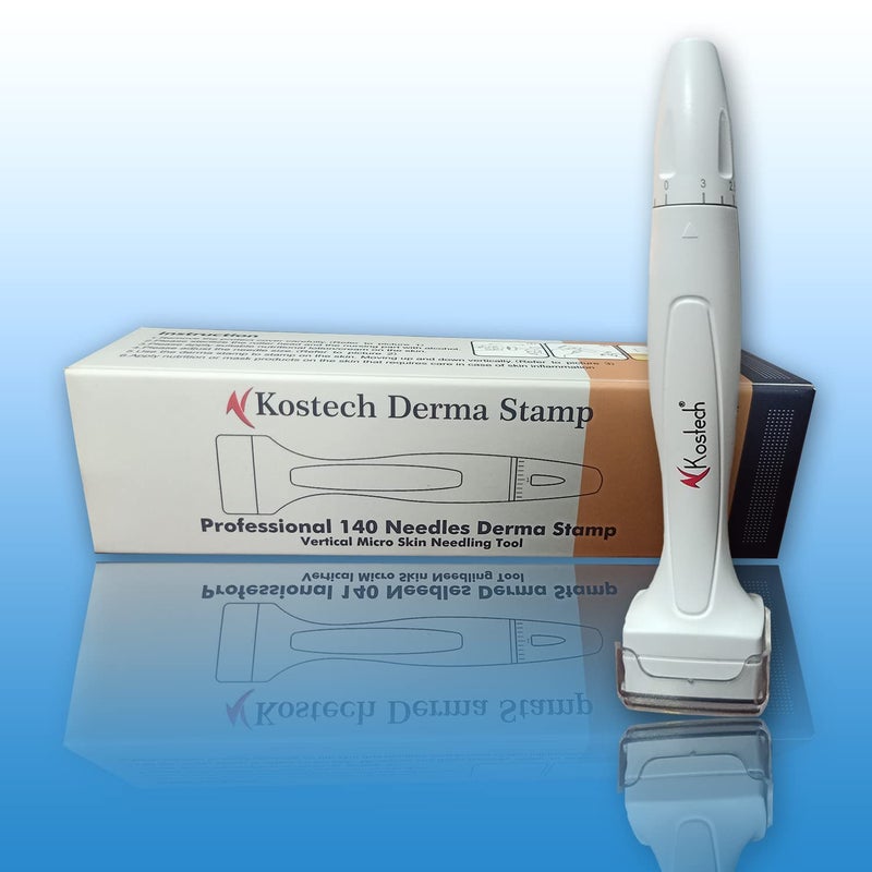 KOSTECH Derma Stamp for Hair Growth & Skin Repair | Titanium Adjustable Needles 0.25mm-3mm | 140 Microneedling Stamp for Face, Hair & Beard | Reduces Acne Scars & Wrinkles | Safe & Easy To Use - Image 3
