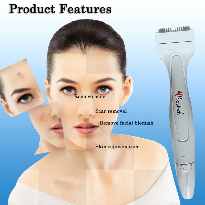 KOSTECH Derma Stamp for Hair Growth & Skin Repair | Titanium Adjustable Needles 0.25mm-3mm | 140 Microneedling Stamp for Face, Hair & Beard | Reduces Acne Scars & Wrinkles | Safe & Easy To Use - Image 5