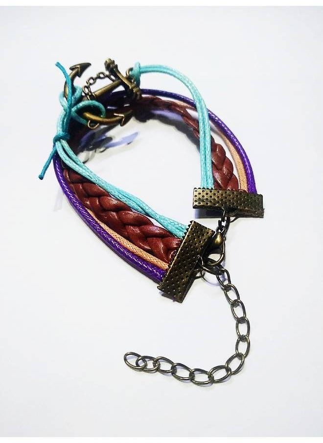 Elite Dose Anchor Wrap Leather Charm Bracelet  - Image 1