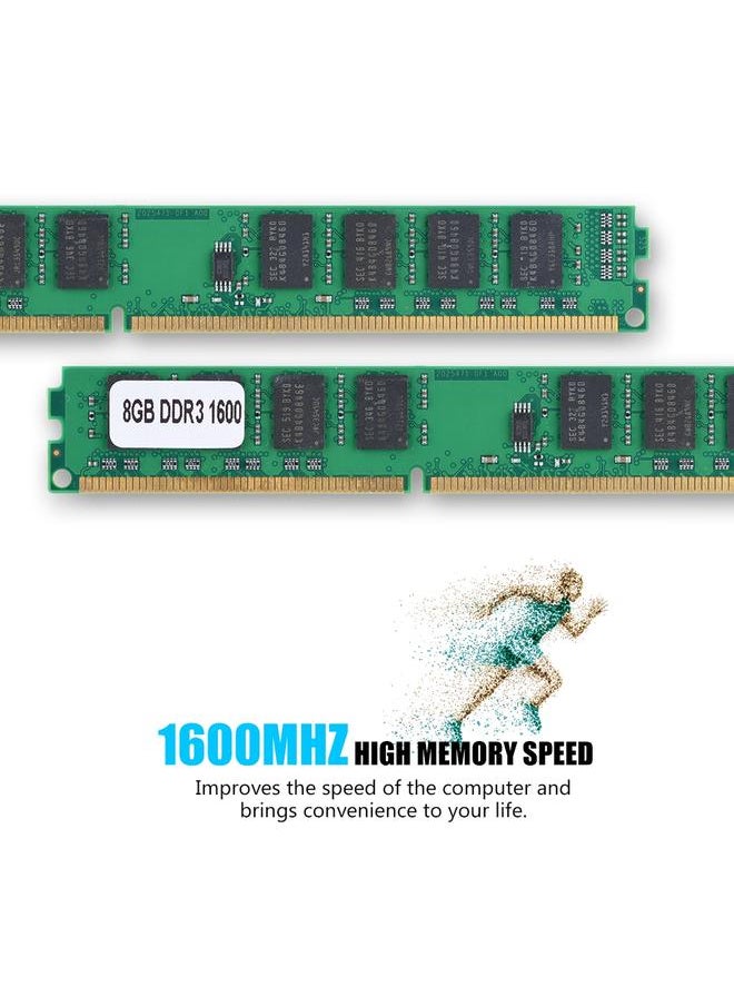 Thoraya وحدة ذاكرة رام بسعة 8 جيجابايت DDR3 240 دبوس بتردد 1600 ميجاهرتز طراز PC-12800 لوحدة المعالجة المركزية Intel/ AMD  - Image 3
