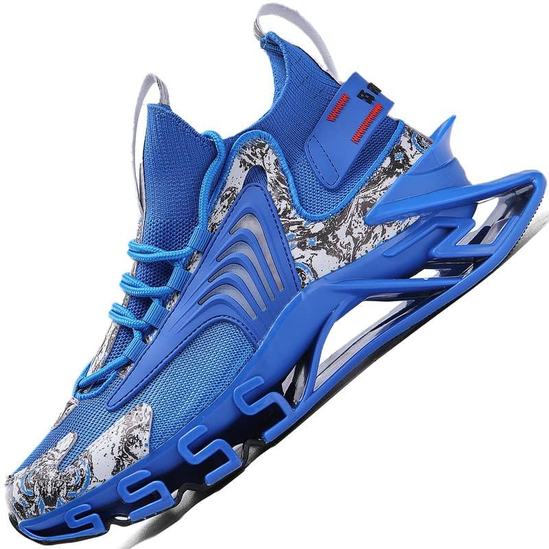 GJUYC Sneakers Shoes for Men Running Shoe Mens Trail Fashion Sport Man Athletic Men's Basketball Walking Casual Hiking Male Blue Black Size 8.5 Runner - Image 4