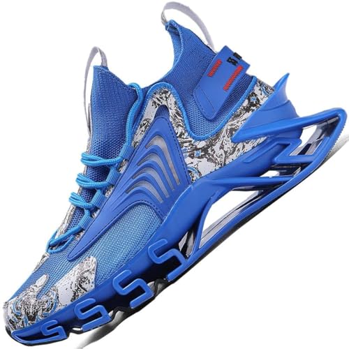 GJUYC Sneakers Shoes for Men Running Shoe Mens Trail Fashion Sport Man Athletic Men's Basketball Walking Casual Hiking Male Blue Black Size 8.5 Runner - Image 1