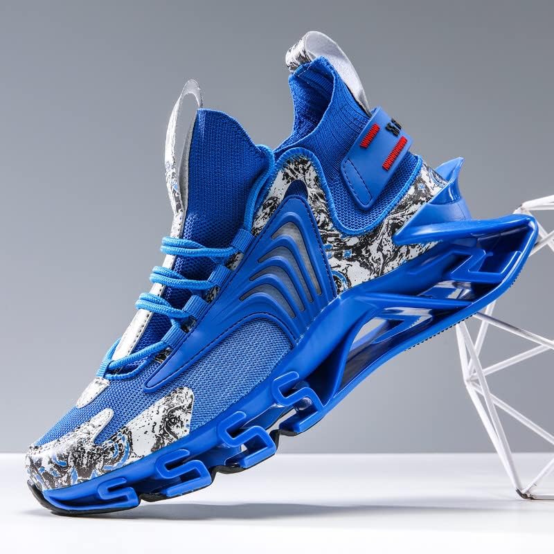 GJUYC Sneakers Shoes for Men Running Shoe Mens Trail Fashion Sport Man Athletic Men's Basketball Walking Casual Hiking Male Blue Black Size 8.5 Runner - Image 3