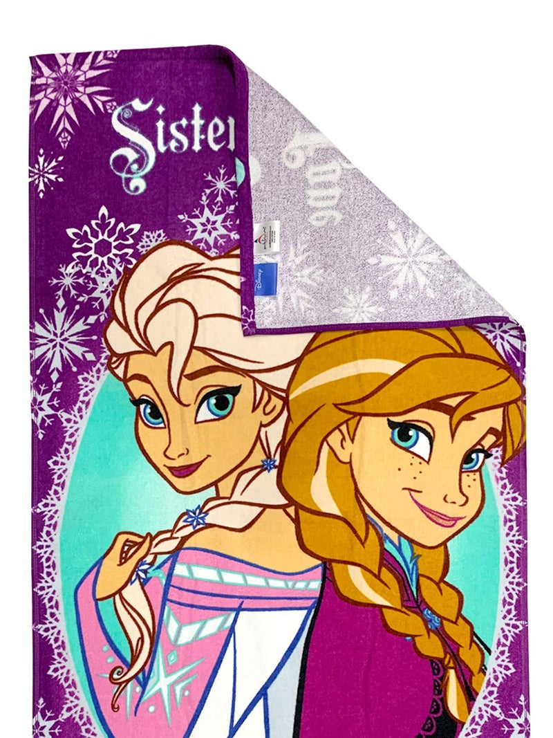 Athom Trendz Athom Living Disney Frozen Sisterly Love Elsa & Anna Kids Bath Towel 60x120 cm Pack of 2 - Image 5