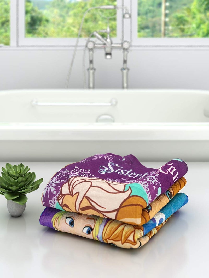 Athom Trendz Athom Living Disney Frozen Sisterly Love Elsa & Anna Kids Bath Towel 60x120 cm Pack of 2 - Image 2