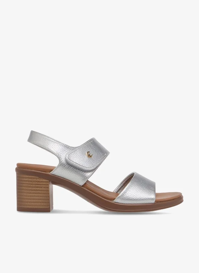 Le Confort Solid Block Heel Sandals with Hook and Loop Closure