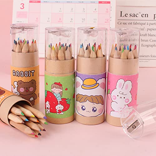 Tergy 20 Packs Mini Colored Pencils with Sharpener in Tube Portable Drawing Art Cartoon Pencils for 3 Years Old and Up Kids Adults Writing Sketching Painting,12 Colors in Tube - Image 3
