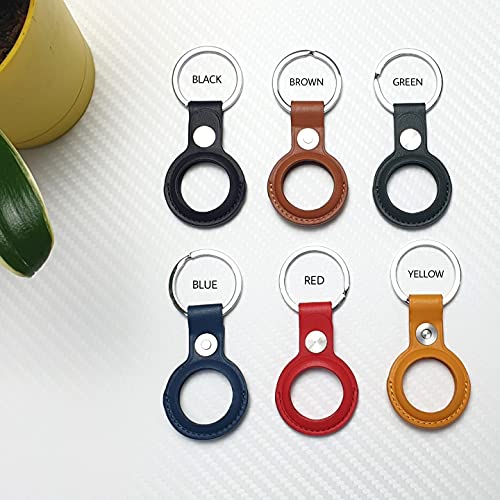 Riggear Premium Leather Key Ring Holder Case Cover Compatible with Apple Airtag (Black) - Image 5