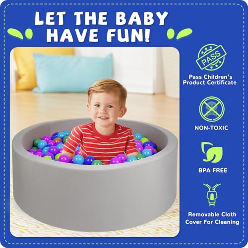 COZYTRAUM Foam Ball Pit for Kid Kids Soft Ball PitKiddie Balls PoolIdeal Gift Toys for Children 27 Inch - Image 5