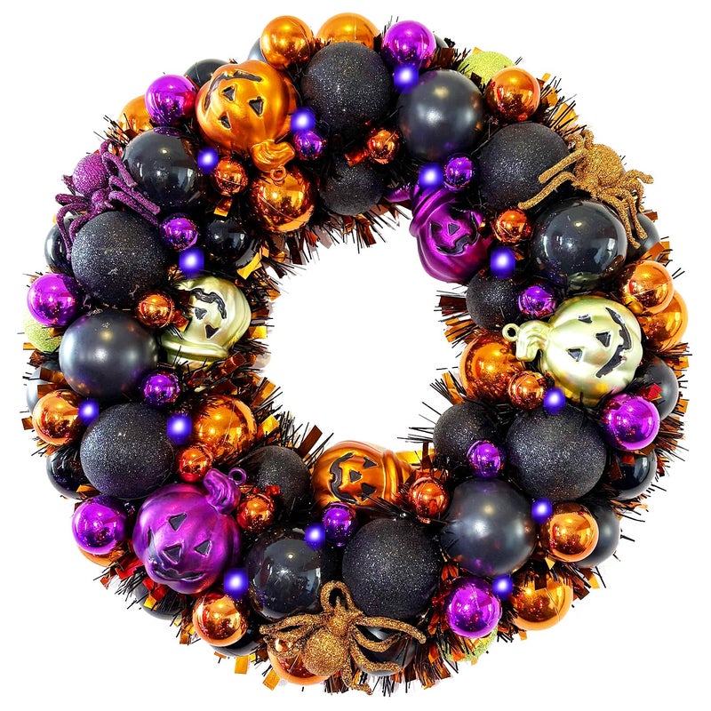 HipTree 16 Inch Happy Halloween Wreath for Front Door - Image 1
