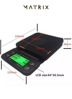 MATRIX Digital Coffee Scale with Timer,Kitchen Scale With Led Display For Cooking Baking Weight For Up To 5000G  - Image 3