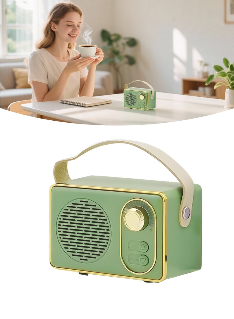 بيروي سماعة لاسلكية صغيرة، سماعة بلوتوث على الطراز الرجعي استمتع بصوت ستيريو واضح بلوري مع جهير غني. هذه السماعة المحمولة تعمل بتقنية البلوتوث وهي الرفيق الصوتي المثالي لهاتف iPhone وهاتف Android الذكي واللوحي. ملحق ممتاز للمطبخ، المكتب، الغرفة، المكتب، التجمعات الاجتماعية والأنشطة الخارجية. - Image 1