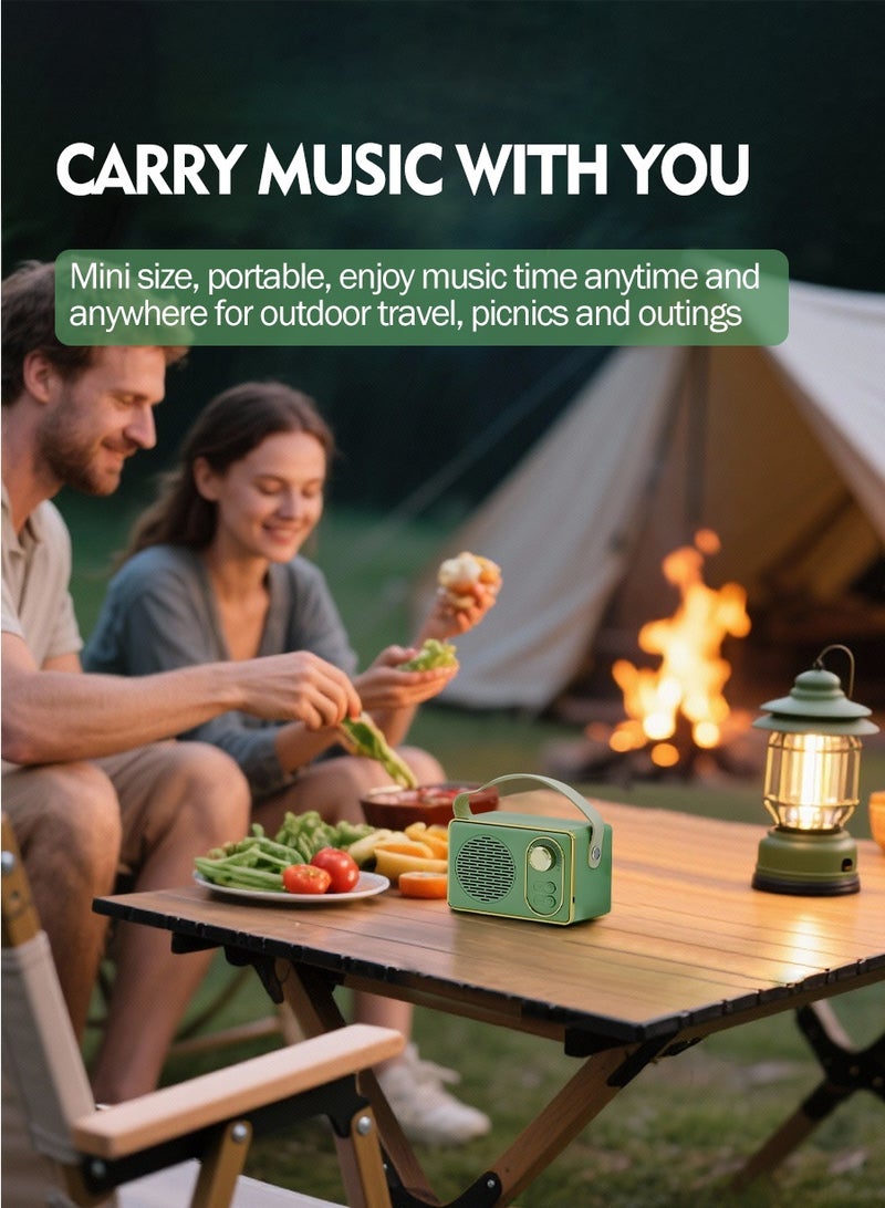 بيروي سماعة لاسلكية صغيرة، سماعة بلوتوث على الطراز الرجعي استمتع بصوت ستيريو واضح بلوري مع جهير غني. هذه السماعة المحمولة تعمل بتقنية البلوتوث وهي الرفيق الصوتي المثالي لهاتف iPhone وهاتف Android الذكي واللوحي. ملحق ممتاز للمطبخ، المكتب، الغرفة، المكتب، التجمعات الاجتماعية والأنشطة الخارجية. - Image 4