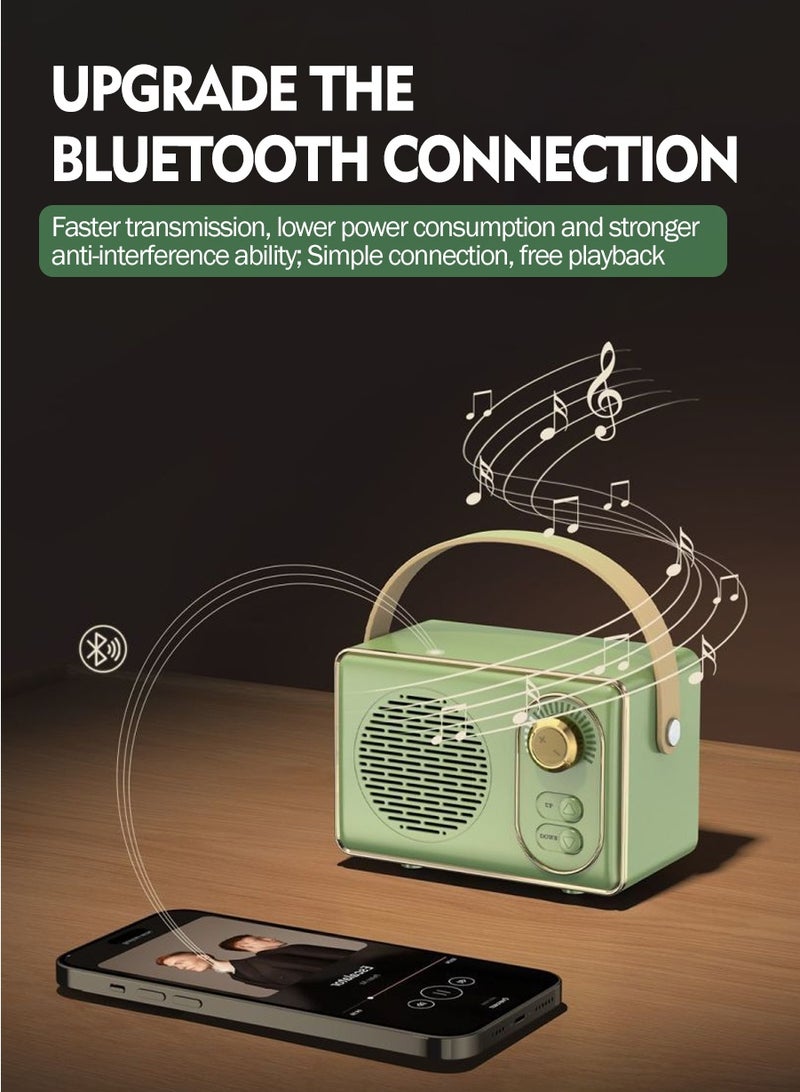 بيروي سماعة لاسلكية صغيرة، سماعة بلوتوث على الطراز الرجعي استمتع بصوت ستيريو واضح بلوري مع جهير غني. هذه السماعة المحمولة تعمل بتقنية البلوتوث وهي الرفيق الصوتي المثالي لهاتف iPhone وهاتف Android الذكي واللوحي. ملحق ممتاز للمطبخ، المكتب، الغرفة، المكتب، التجمعات الاجتماعية والأنشطة الخارجية. - Image 5