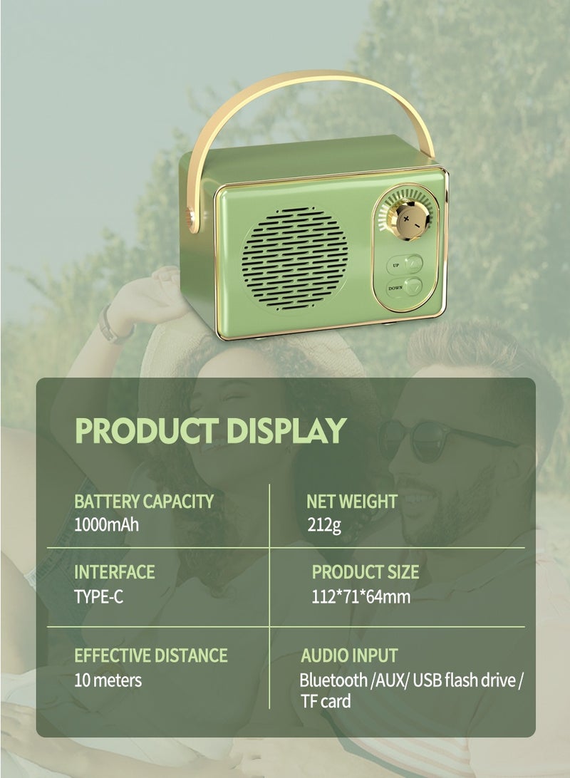 بيروي سماعة لاسلكية صغيرة، سماعة بلوتوث على الطراز الرجعي استمتع بصوت ستيريو واضح بلوري مع جهير غني. هذه السماعة المحمولة تعمل بتقنية البلوتوث وهي الرفيق الصوتي المثالي لهاتف iPhone وهاتف Android الذكي واللوحي. ملحق ممتاز للمطبخ، المكتب، الغرفة، المكتب، التجمعات الاجتماعية والأنشطة الخارجية. - Image 3