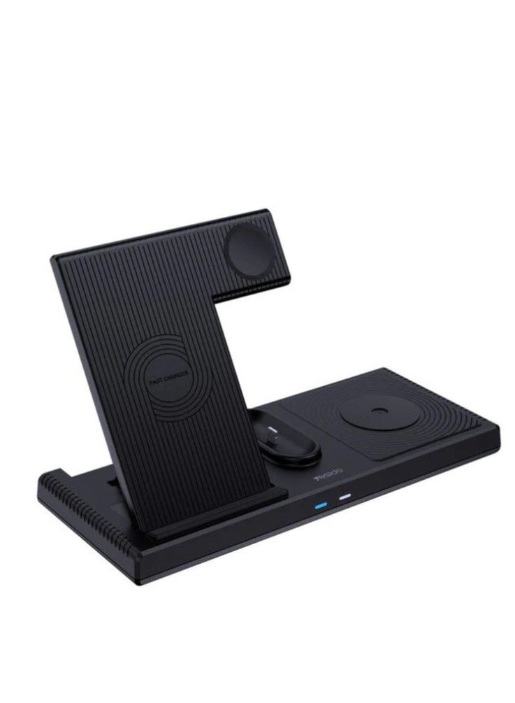 Yesido 4in1 Foldable Dual Phone Wireless Charger With Stand For Apple AirPods IW - Image 1