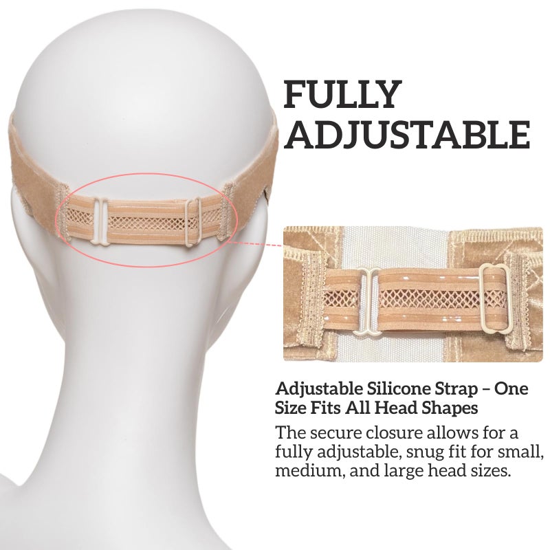 Cospack Wig Grip Band Women: Adjustable Silicone Non-Slip Wig Gripper with Middle Lace Part & Ear Cut Outs Secure Fit Breathable No-Headache for Wigs Chemo Cosplay Sports Daily Wear (LightBrown) - Image 4