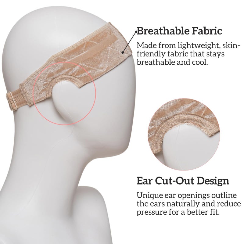 Cospack Wig Grip Band Women: Adjustable Silicone Non-Slip Wig Gripper with Middle Lace Part & Ear Cut Outs Secure Fit Breathable No-Headache for Wigs Chemo Cosplay Sports Daily Wear (LightBrown) - Image 3