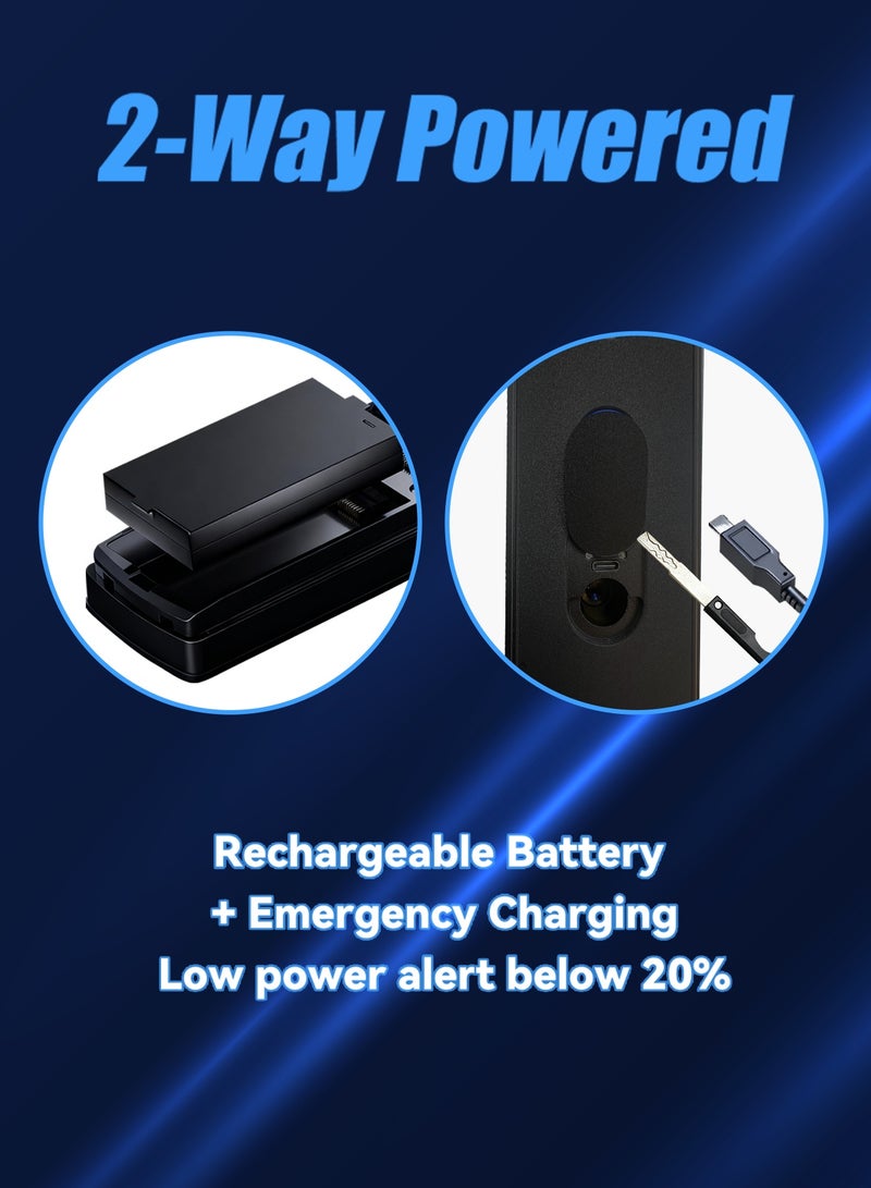 A-Link Smart Door Lock Advanced Smart Home Security Center: Featuring Face Recognition, Palm-Vein Access, Visual Doorbell with Night Vision, and Long-Lasting 5000mAh Battery. Includes 7 NFC Keycards. - Image 4