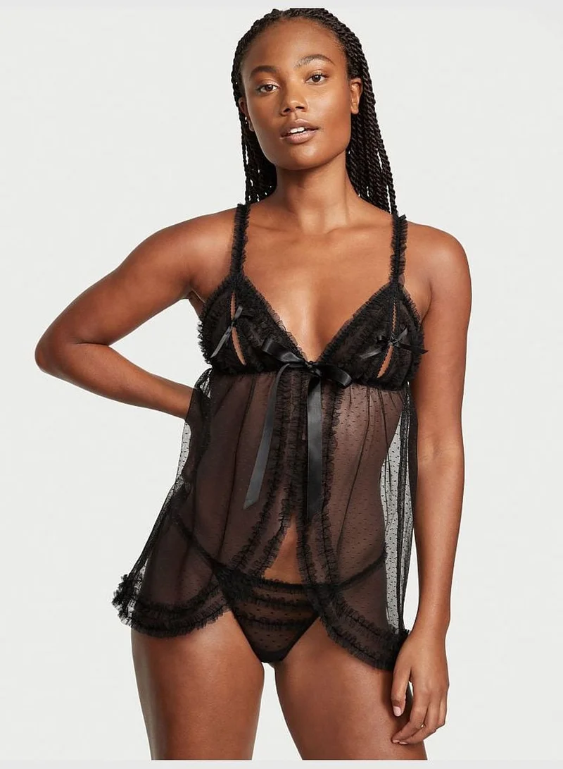Victoria's Secret Mesh Peekaboo Babydoll Set