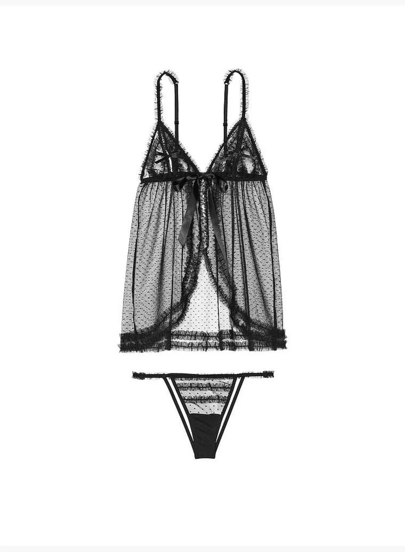 Victoria's Secret Mesh Peekaboo Babydoll Set